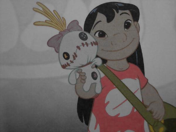 stitch holding lilo's doll